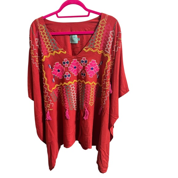 Judith March Gypsy Knot Embroidered Poncho Top Womens M Boho Festival
Multicolor - Picture 2 of 7